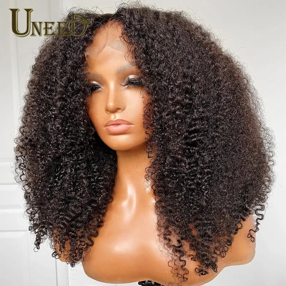 Mongoolse Kinky Curly Menselijk Haar Lace Front Pruik 13x4 voor Vrouwen 180% 200% Dichtheid_voghion.com