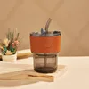 Smoke gray + cup cover + lid + straw + color box