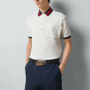 Designer brand casual business slim polo T-shirt for men summer polyester cotton retro short T-shirt for men G brand