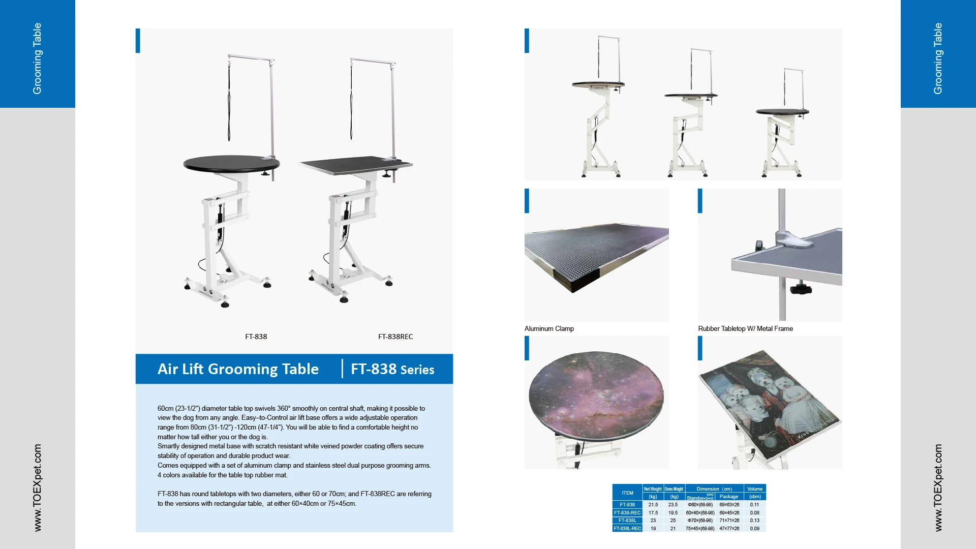 Ft838rec Foldable/folding Height Adjustable Dog Grooming Table Dog