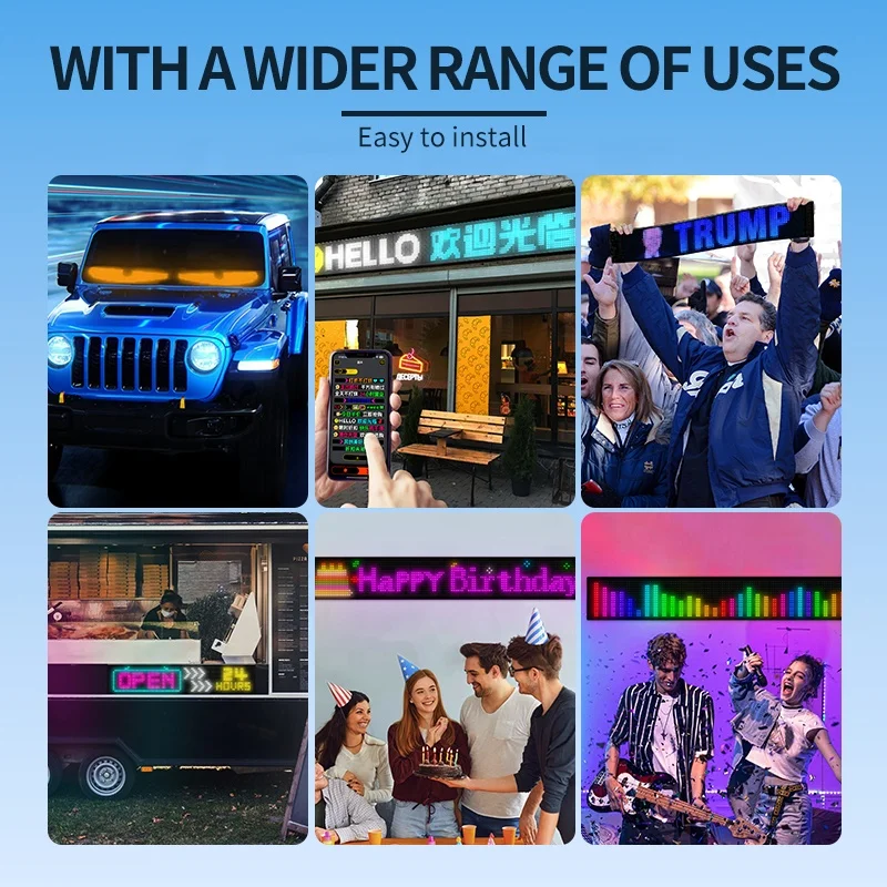 Auto Custom Screen Sticker Flexible Led Screen Motorcycle Headlight Demon Car Devil Eyes Light Led matrix Pixel Panel for Truck