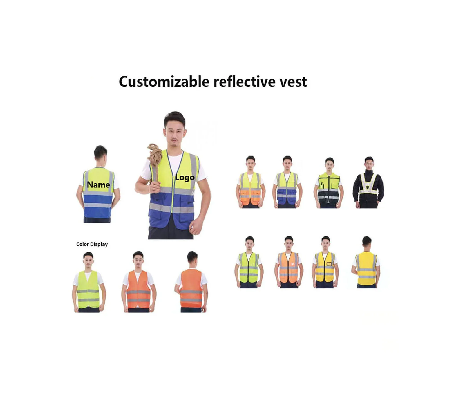 Factory Custom Security Jacket Construction High Visibility Work Reflector Clothing Signaling Safety