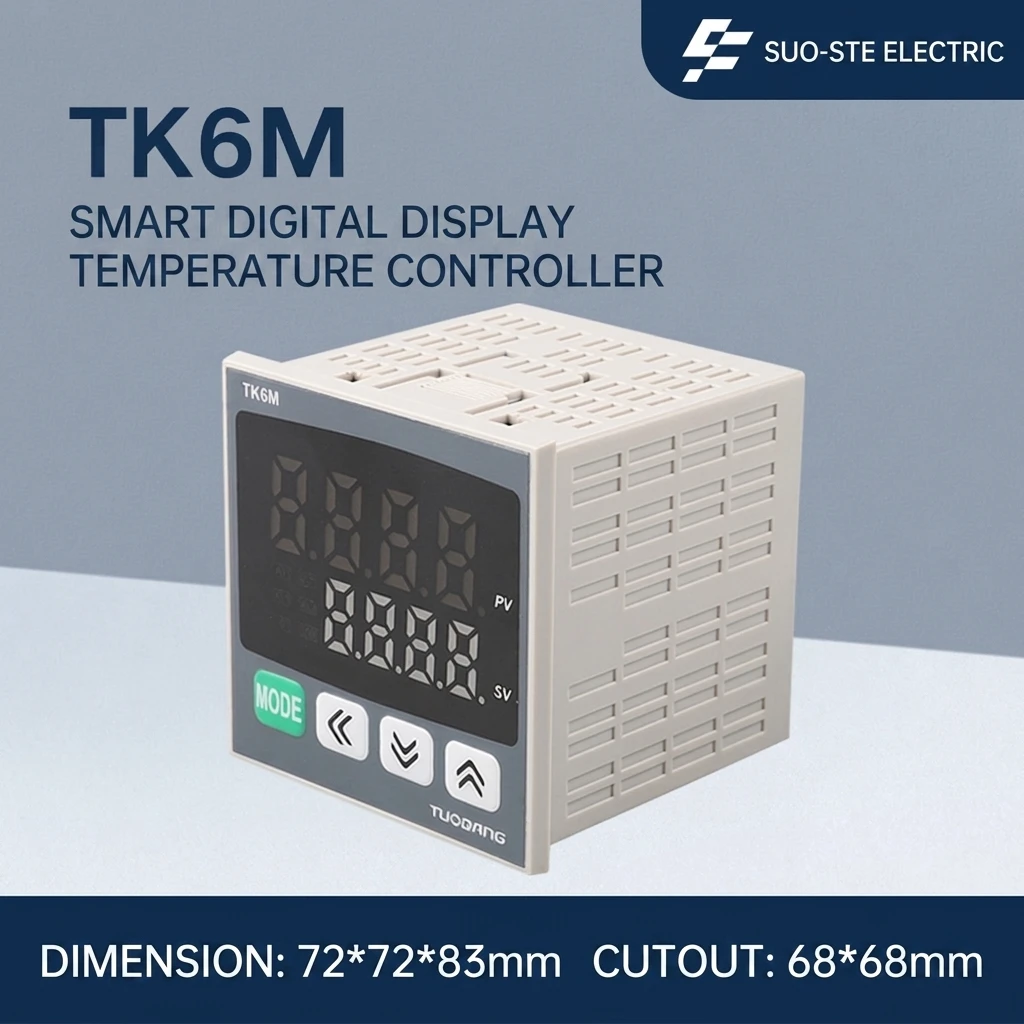 Factory TK6M Digital PID Temperature Control Meter High Precision Anti-interference Thermostat Flame Retardant Housing for Oven