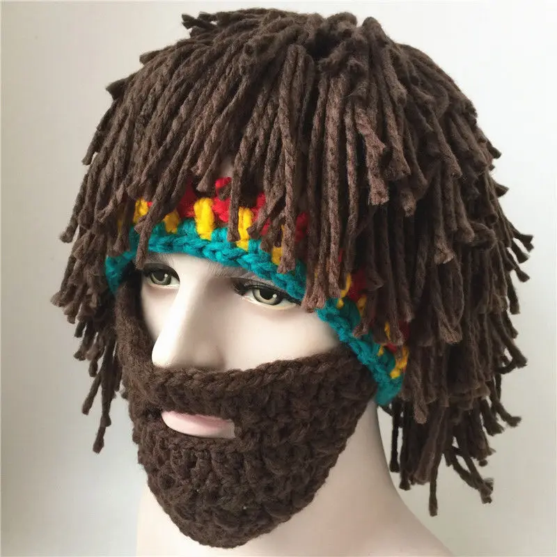 Wig Headgear Winter Warm Wool Hat Men 
