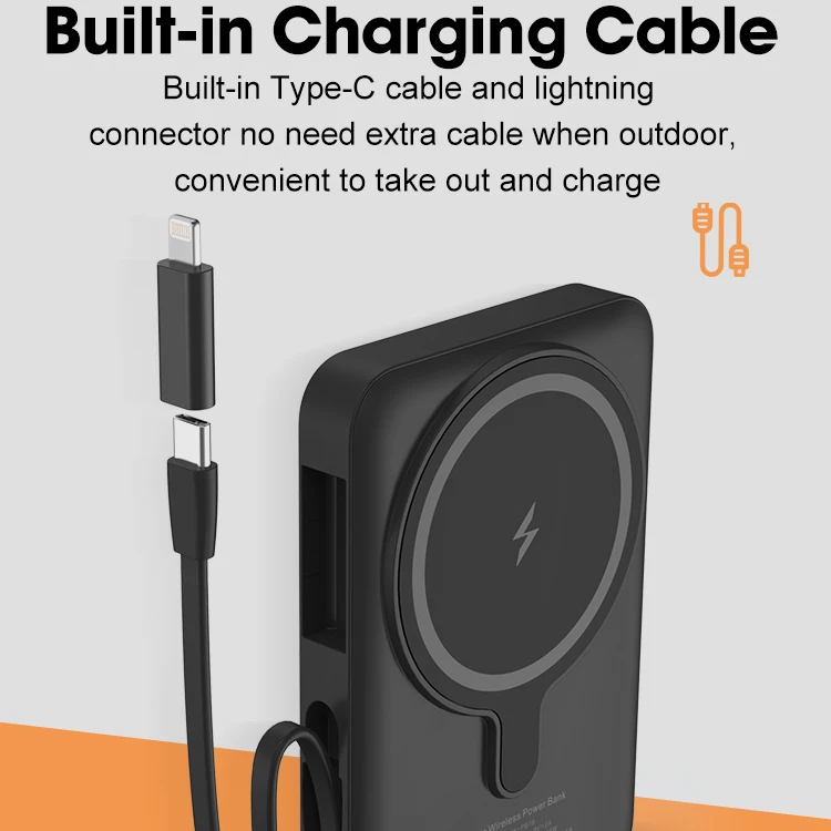 Real 10000mah Battery Pack Usbc Type C Cable Fast Portable