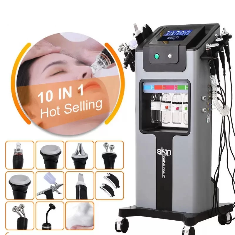 2022 New Arrival 10 in 1 Hydra Peel Dermabrasion Small Bubble Oxygen Facial Care Therapy Skin Care Beauty Machine
