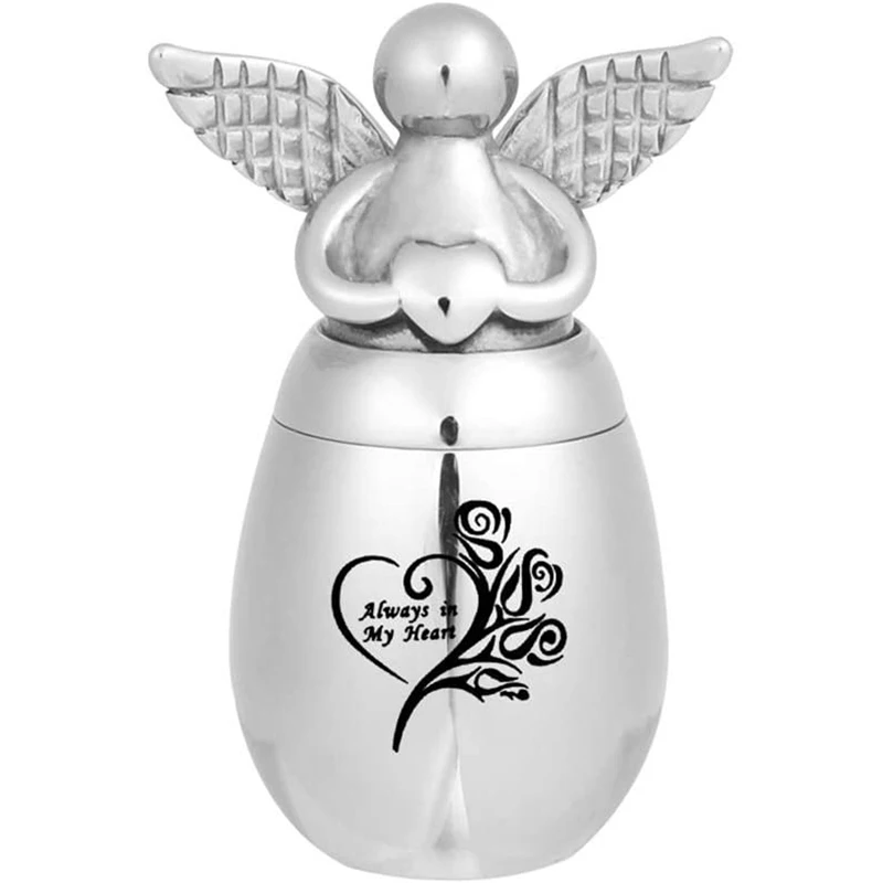316L Stainless Steel Angel Wing urns Can Open Ashes Holder Cremation Urn Memorial Keepsake Pendant Jar for Men Women Pets