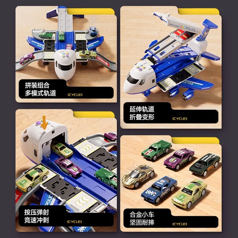 Deformation Aircraft Ejection Track Car Toy Racing Track