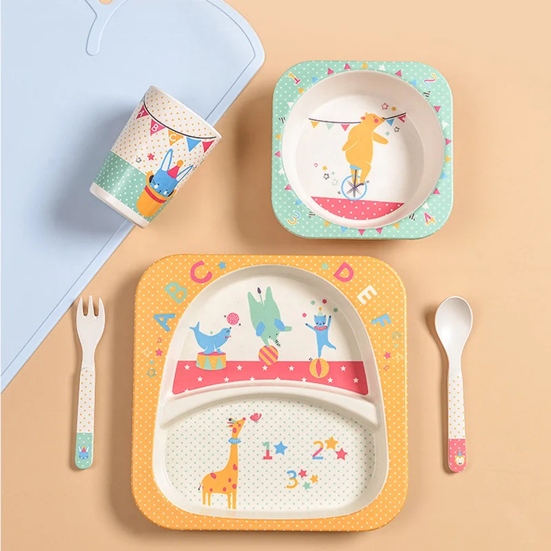 Set Assiette Et Couverts Enfant En Silicone - Design Abeille Mignon, Parfait Pour Les Repas à La Maison Ou En Déplacement