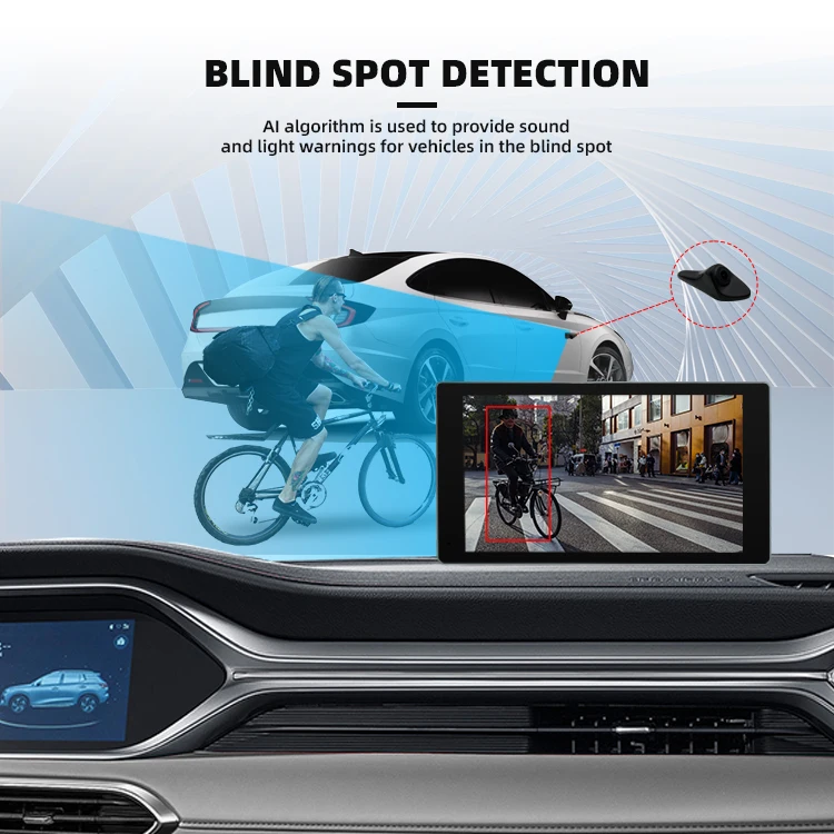 Wemaer AI 5" IPS Screen Electronic Rearview Mirror Blind Spot Monitor System Car Side Mirror Camera BSD Warning System manufacture