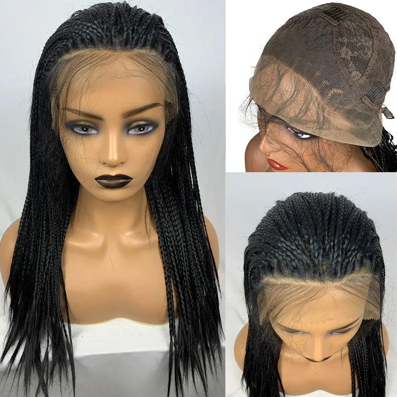 Wholesale African Knotless Box Braiding Hair Wig Glueless Synthetic