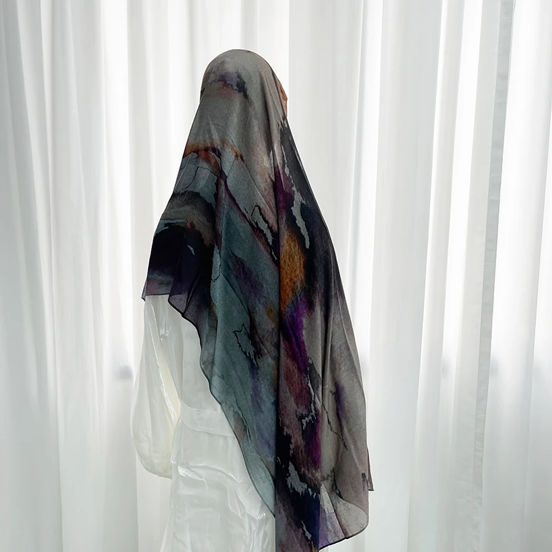 European and American Newest Custom Design Watercolor Floral Printed Modal Hijab Scarf Premium Rayon Cotton Hijab Scarf