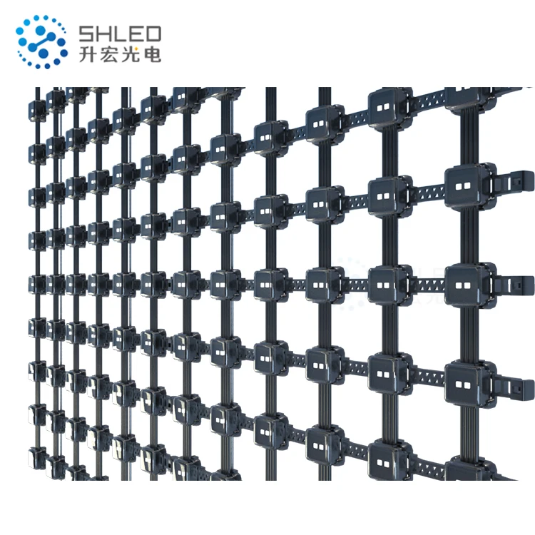 LED Ceiling Mesh Screen Led Media Facade P40 P50 P55 P80 P100 Pixel Dot Mesh Facade Display