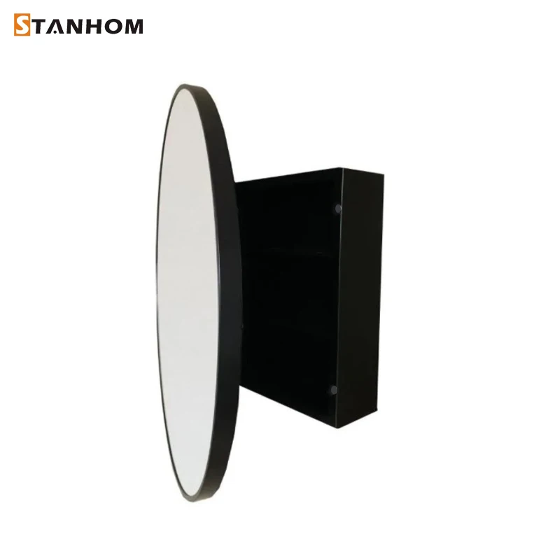 STANHOM Wall Mounted Arched Smart Aluminium Lighted Mirror Cabinet for Bathroom Toilet Bedroom