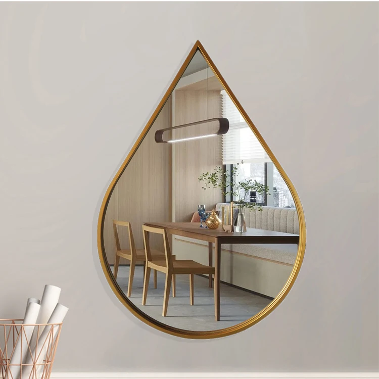 herschel Metal Frame Irregular Big Large Full Length Long Gold Home Decor Dressing Tear Drop Wall Mirror Espejo Spiegel Miroir