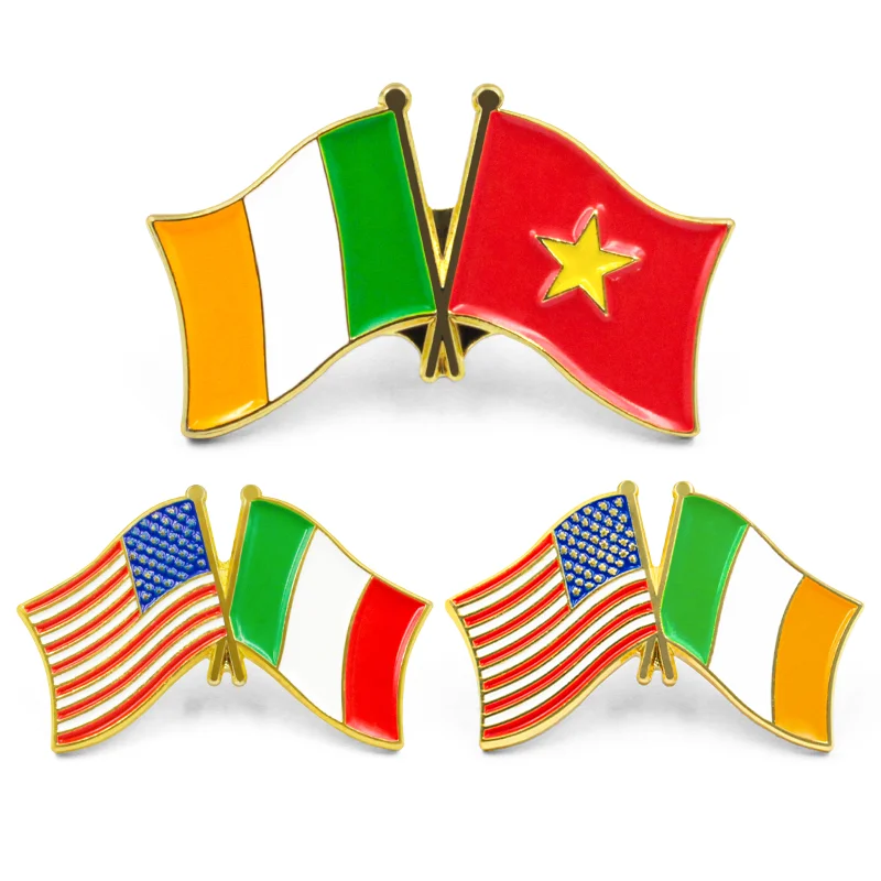 Custom Metal Pins Enamel Flags Pin Lapel Zinc Alloy Gold Australia Flags Badge for Souvenirs Qatar Flag Pin Brooch