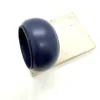 Brazalete ancho de cuero azul marino