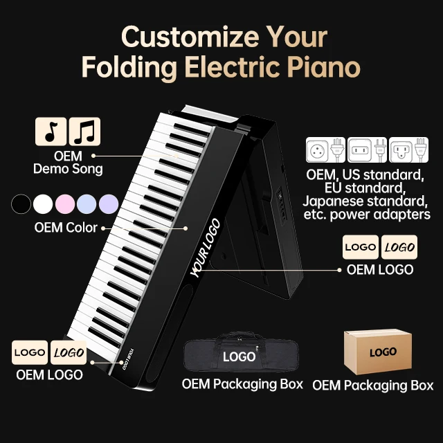 Terence V50 Portable 88 Keys Digital Folding Keyboard