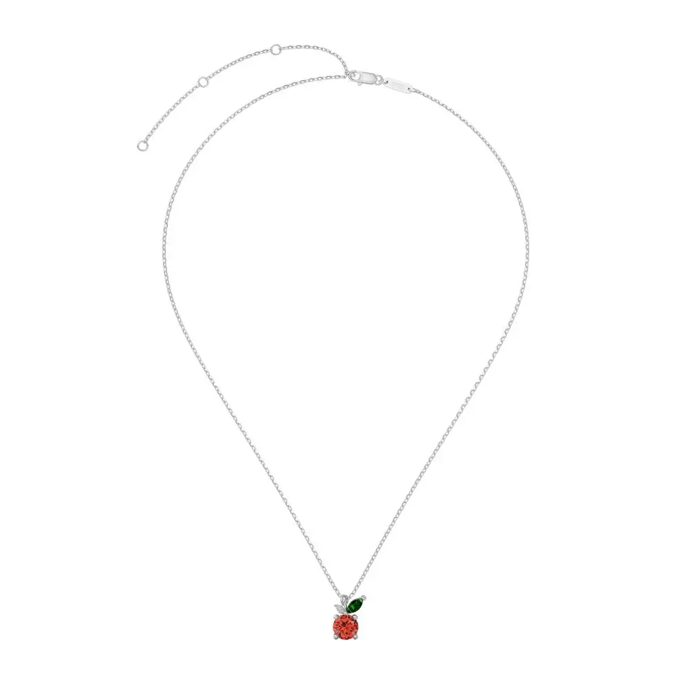 KAKODIY Casual Style 925 Sterling Silver Women's Fine Jewelry 5A Cubic Zirconia Pendant Apple Necklace detail 1