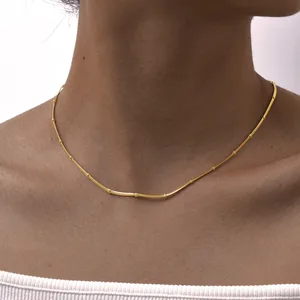 Fashion Fine Jewelry High Quality Women Snake Chain Necklace Stainless Steel Thin Snake Chain Choker Necklace
