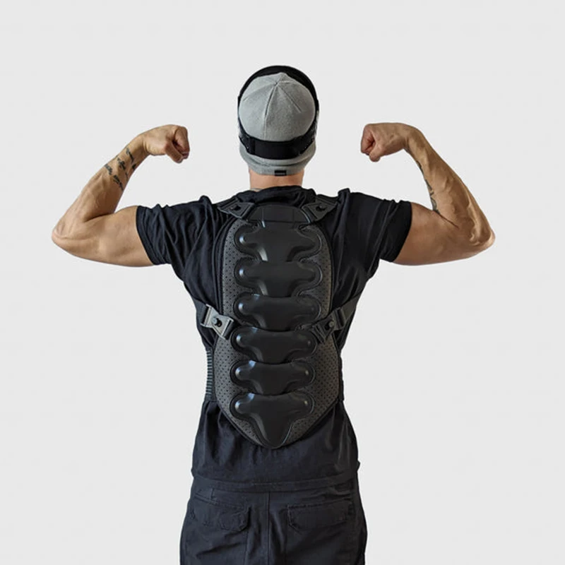Hard PE Shell Motorcycle Riding Spine Protector with Detachable Thick EVA Protection Back Pad Back Protection Guard Clothing