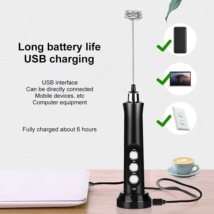 Electric Egg Beater Whisks Usb Charging Stainless Steel Whisk Cordless