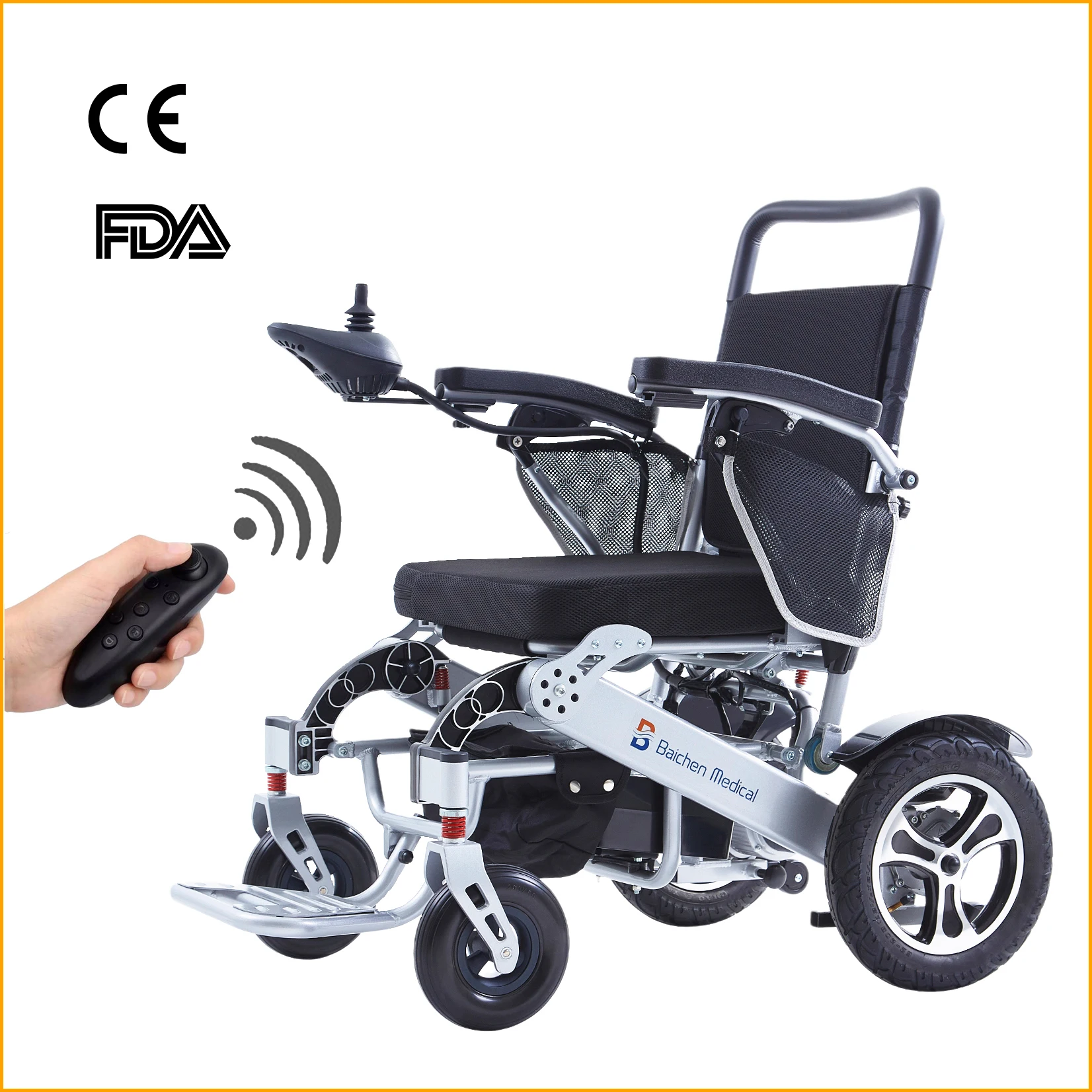 2021 Amazon hot selling aluminum alloy lightweight wheelchair folding power remote control electric wheelchair