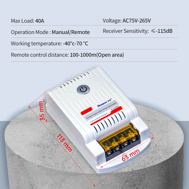 433mhz RF Smart Light Gate Electric Motor Water Pump Wireless Remote Control Switches Long Range 12v 220v NFC WIFI 30A/40A