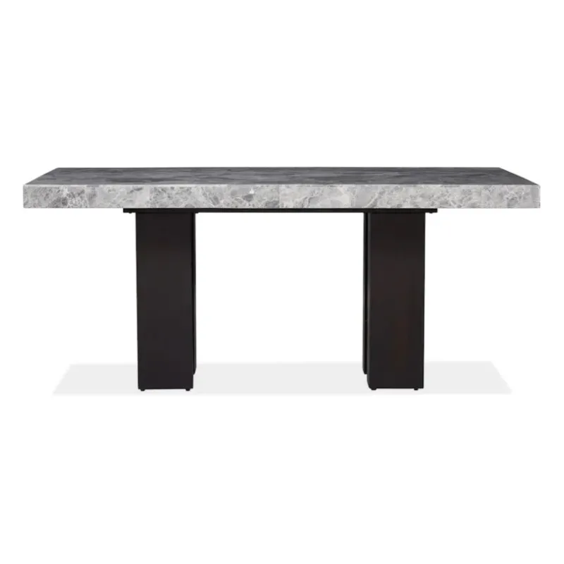 SH STONE Customized Home Furniture Design Gray Marble Tabletop Marble Top Dining Table with Metal Base Modern Royal Dining Set