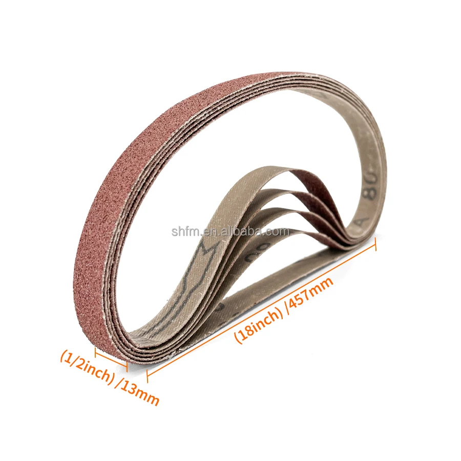 1/2 X 18 Inch Grinding Belt Sanding Abrasive Tools Aluminum Oxide Abrasive Sanding Belt for Metal and Knife