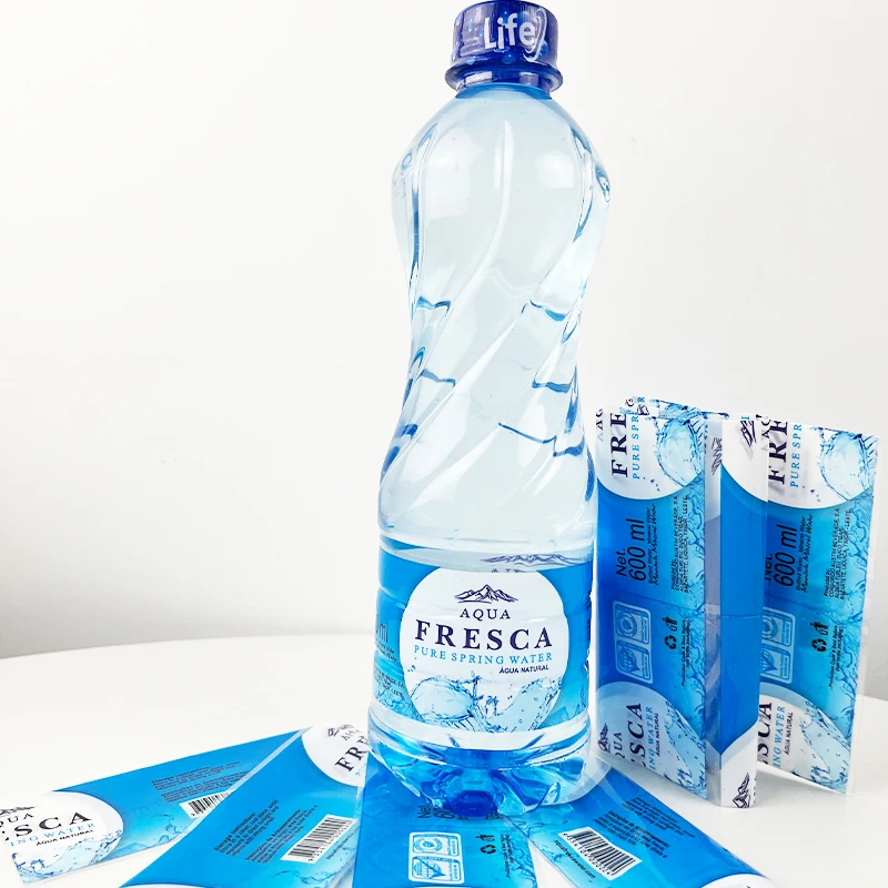 Manufacturer Free Sample Packing Labels Customized Shrink Wrap Water Bottle Label Plastic Heat PVC Mineral Water Label