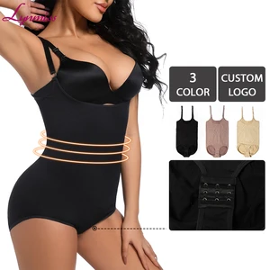 Seamless Backless Push up Bodysuit Strap Body Shaper Concealed Bra Straps Body Shapewear Black