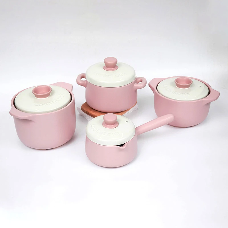 Pink Pig Ceramic Milk Coffee Heating Pot Baby Food Sauce Pan Kitchen Tools  Single Handle Non-stick Cooking Pot With Cover La135 - Milk Pot - AliExpress