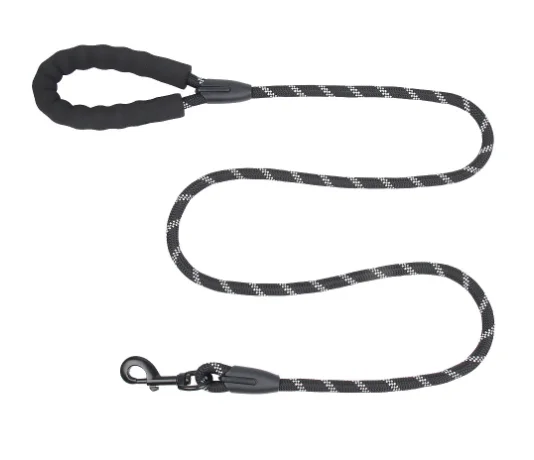 round leash Small Dog Harness Outdoor Pet Dog  Black Safety for Medium to Large Animals reflective