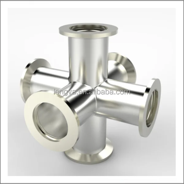 Stainless Steel Vacuum Pipe Fittings Kf16 Kf25 Kf40 Kf50 4way Cross