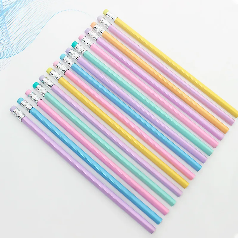 Оптовая продажа дешевая цена изготовленный на заказ Макрон деревянный подарок HB свинцовый шестиугольный круглый треугольный карандаш с