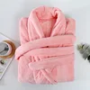 Coral fleece bathrobe pink