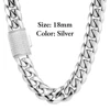 18mm Silver Iced Out Clasp Cuban Chain