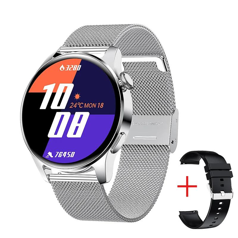 B - Malha de aço Prata + pulseira de presente