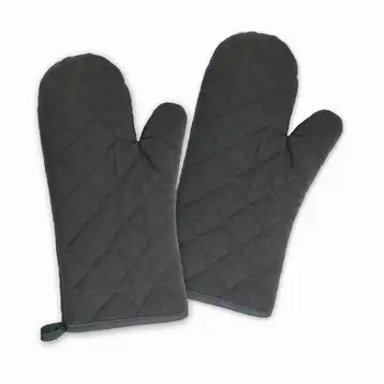 Oven Mitts 1Pair Quilted Terry Cloth Lining Heat Resistant Up