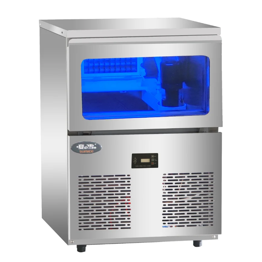 120lbs/24h Stainless Steel 56kg Daily Countertop Cube Ice Maker Automatic Square Cube Countertop