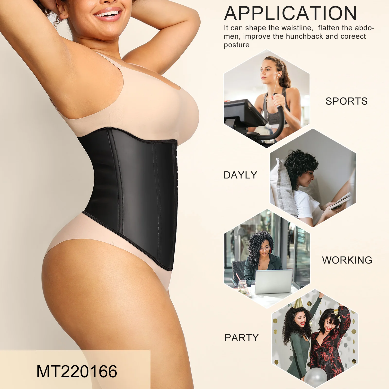 Good Quality Belt Support Fitness Sports Leggings With Waist Trainer