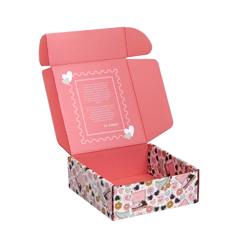 Custom Printed Corrugated Cardboard Box Flat Shipping Boxes Premium Mailer Corrugated Hard Paper Gift Box Packaging for Clothing