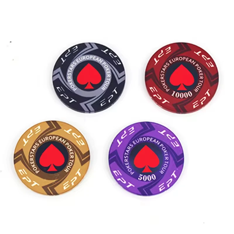 New Design Clay Durable Pokerchip Chip European Round Hot Texas Coins Professional Luxury Casino EPT Ceramic Custom Poker Chips
