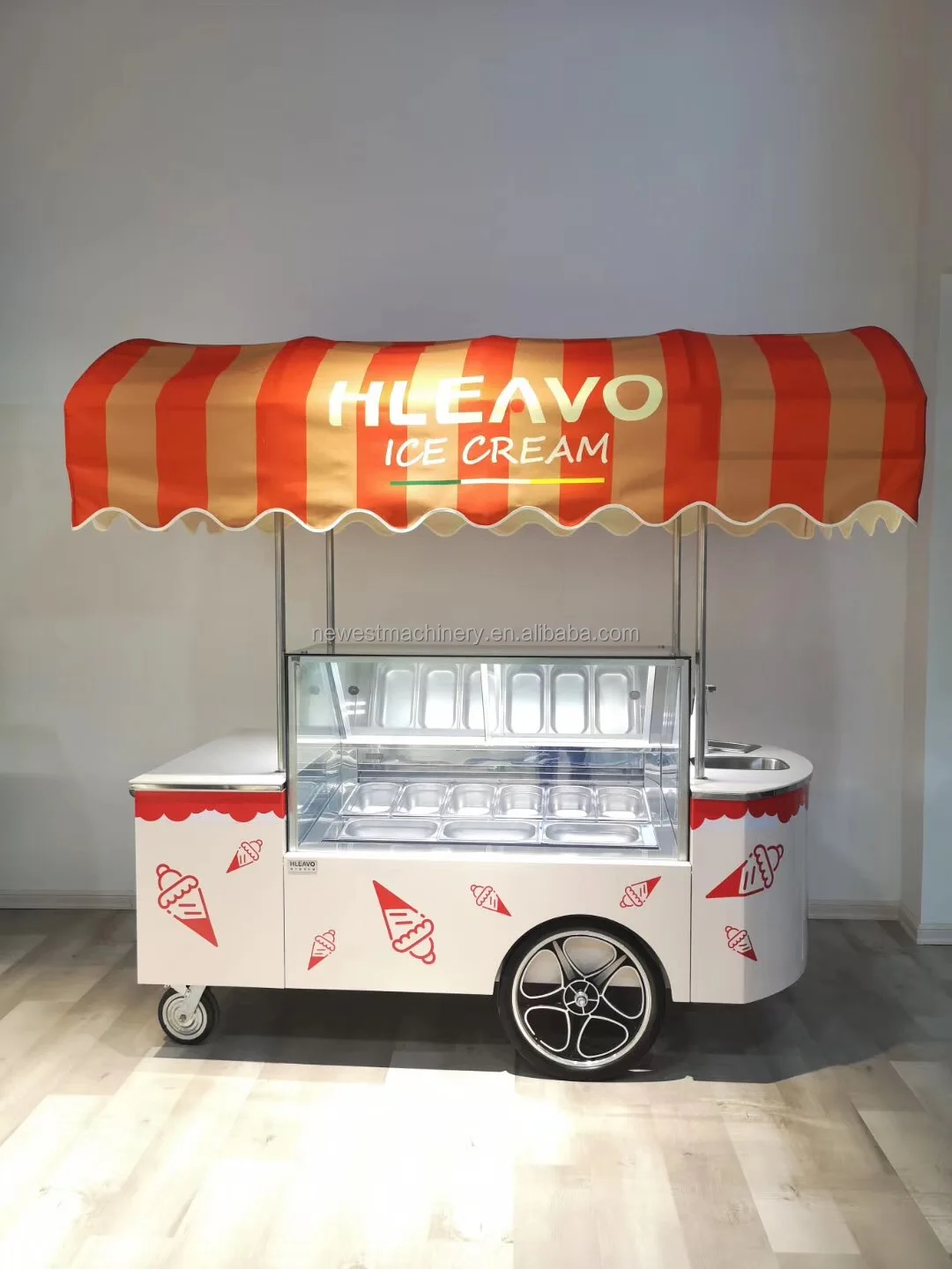 Factory Price Gelato Cart For Sale/gelato Display Cart/mobile Ice Cream