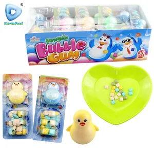 Hot Sale Colorful Cute Penguin Toy Candy With Fruity Bubble Gum