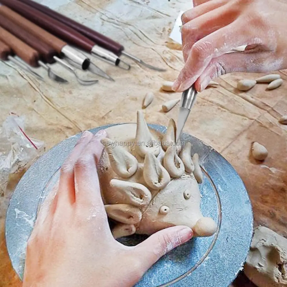 Herramienta de escultura de inmersión Tong Arcilla Esculpir Cerámica para mango de metal de cerámica 1pc 