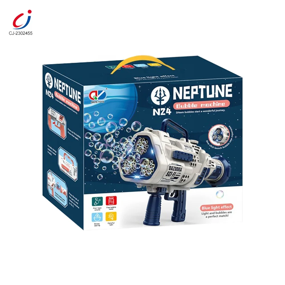 Chengji, Новое поступление, 24 Отверстия, Pistola De Burbujas Bazooka, супер машина, 2024 Автоматическая электрическая игрушка, выдувная пузырьковая пушка