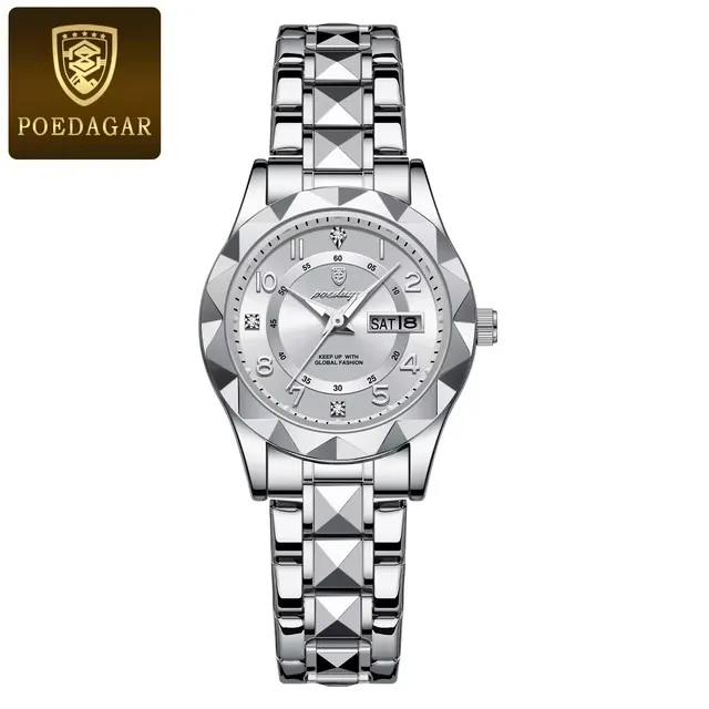 POEDAGAR Luxury Women's Watches Waterproof Luminous Date Week Ladies Watch for Female Qu aperçu 12
