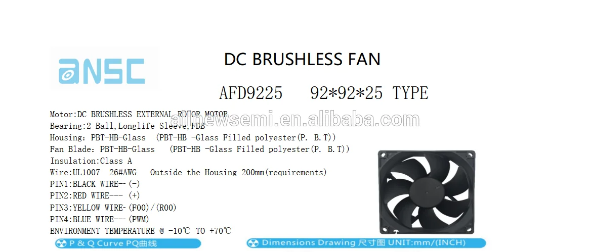 Durable/Large air volume /High speed/Mute/Long life/High quality Metal AFA9225B22C 9CM 92*92*25 AC Brushless Axial flow Fan